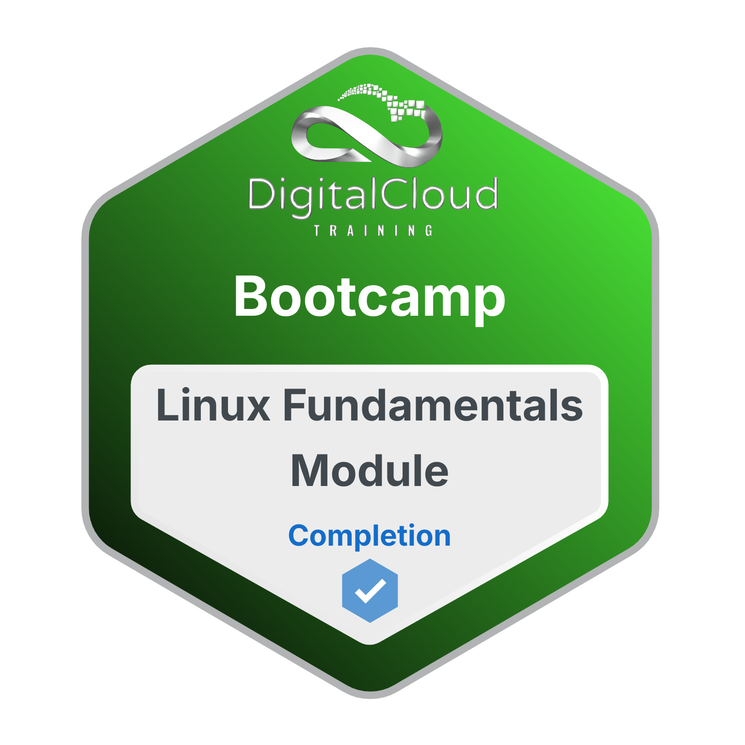 Digital Cloud Training Linux Fundamentals Module completion badge